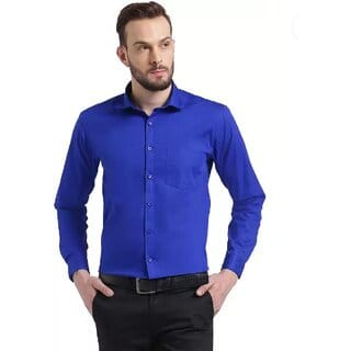 Baleshwar Mens Blue Regular Fit Formal Shirt (Pack of 1)