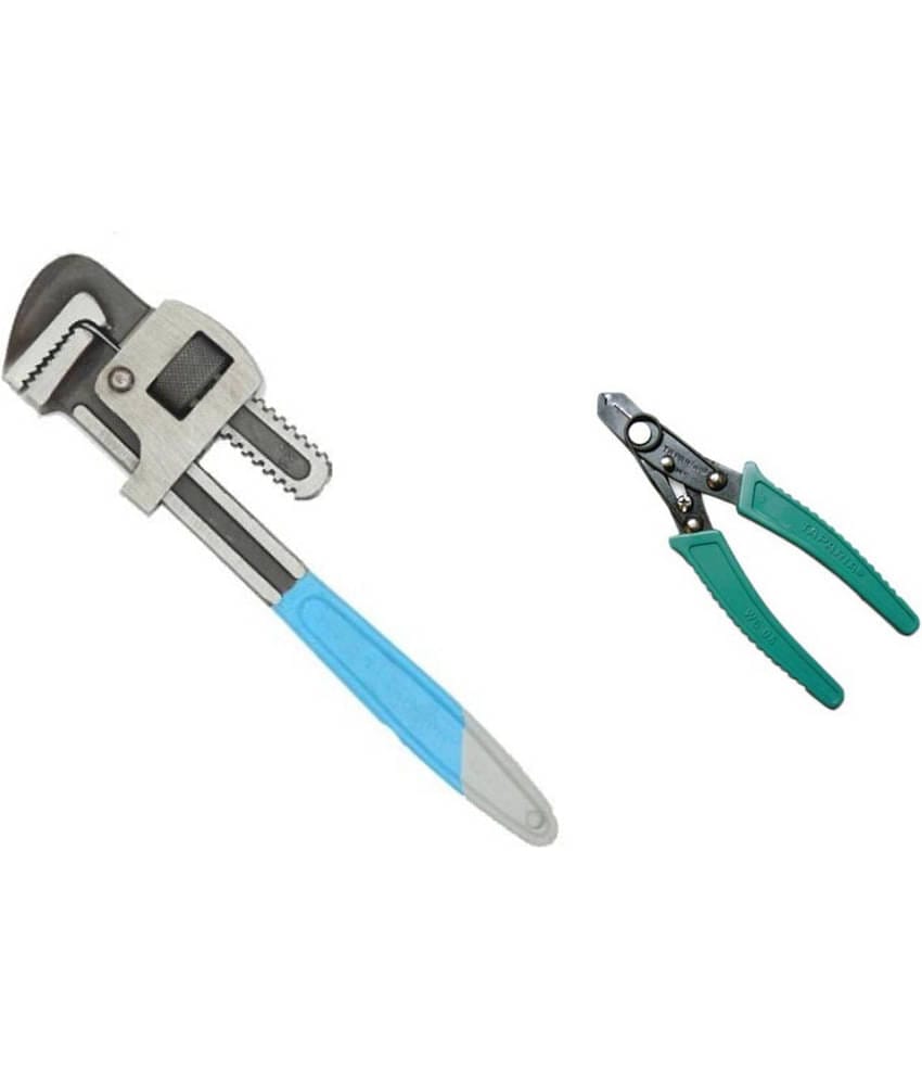 Taparia Set of 2 Hand Tool Combo (Pipe Wrench 300 mm (1273)/Wire Stripper & Cutter (WS06).