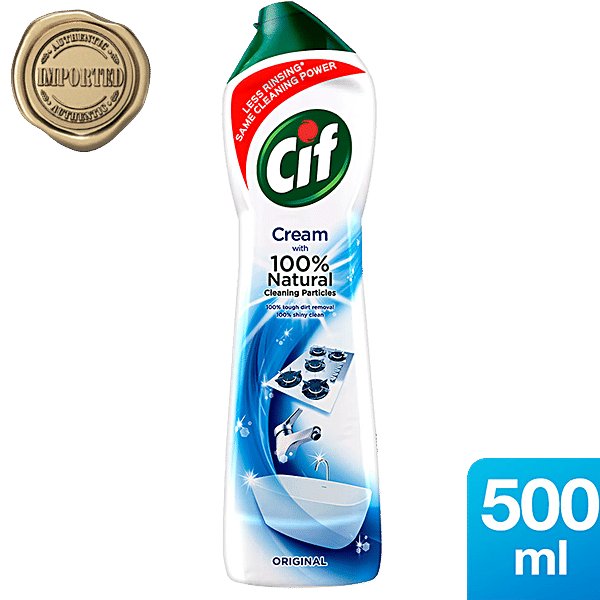 Cif Ocean Cream Multipurpose Surface Cleaner - Original, For Tough Stains, Refreshing Scent, 500 ml