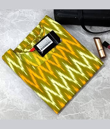 Ethnic Basket Pack of 1 Crepe Printed A-line Women's Kurti - ( Mustard )