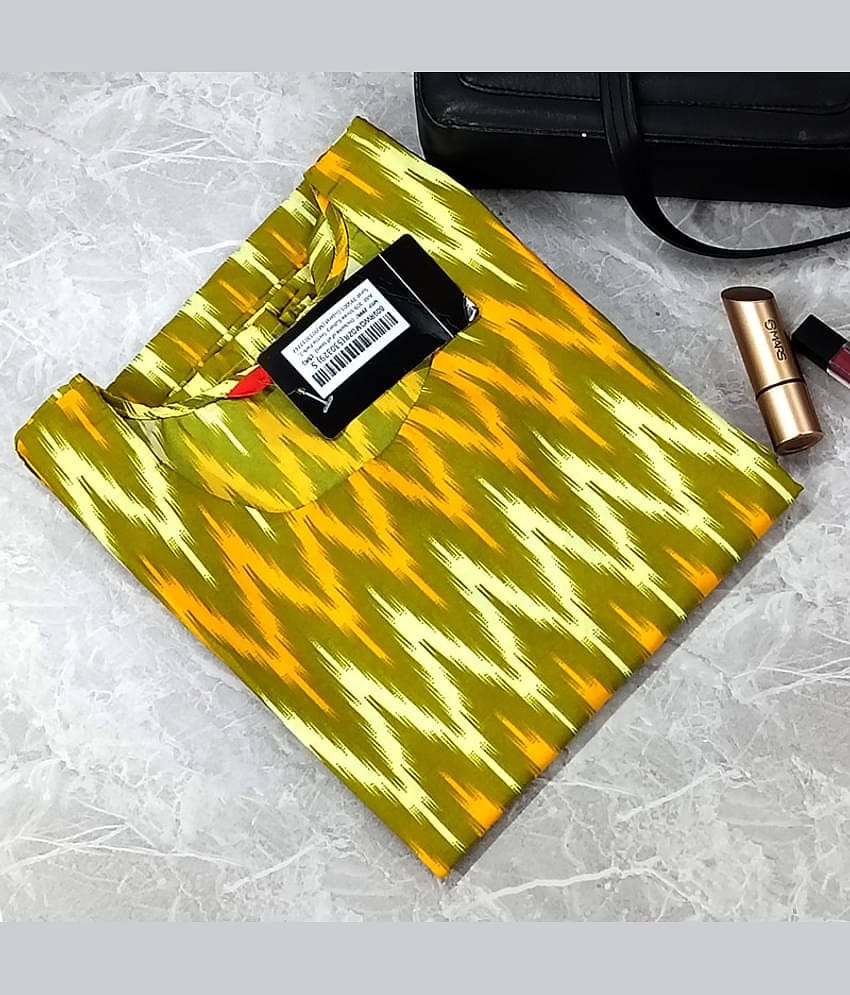 Ethnic Basket Pack of 1 Crepe Printed A-line Women's Kurti - ( Mustard )