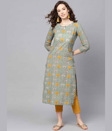 Vaamsi Rayon Printed Straight Women's Kurti - Green ( Pack of 1 )