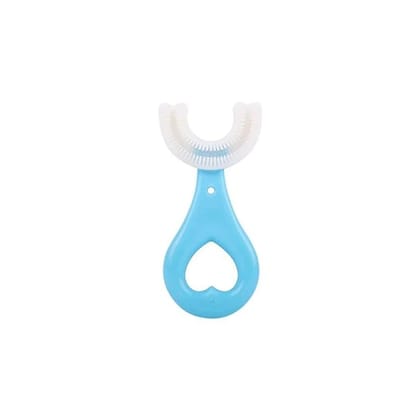 U Shaped Toothbrush For Kids Manual Whitening U Type 360 Degree Soft Silicone Oral Teeth Cleaning, Pack of 1