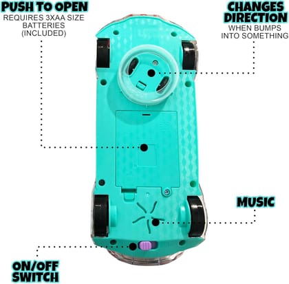 GlowDrive 3D Mechanical Toy Car | Music & Lights | Stimulates Senses & Creativity | Ages 2+ (Multicolor)