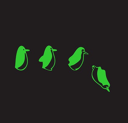 DreamKraft Glow in Dark Radium Penguin Wall Sticker (Green, 49 cm X 23 cm)