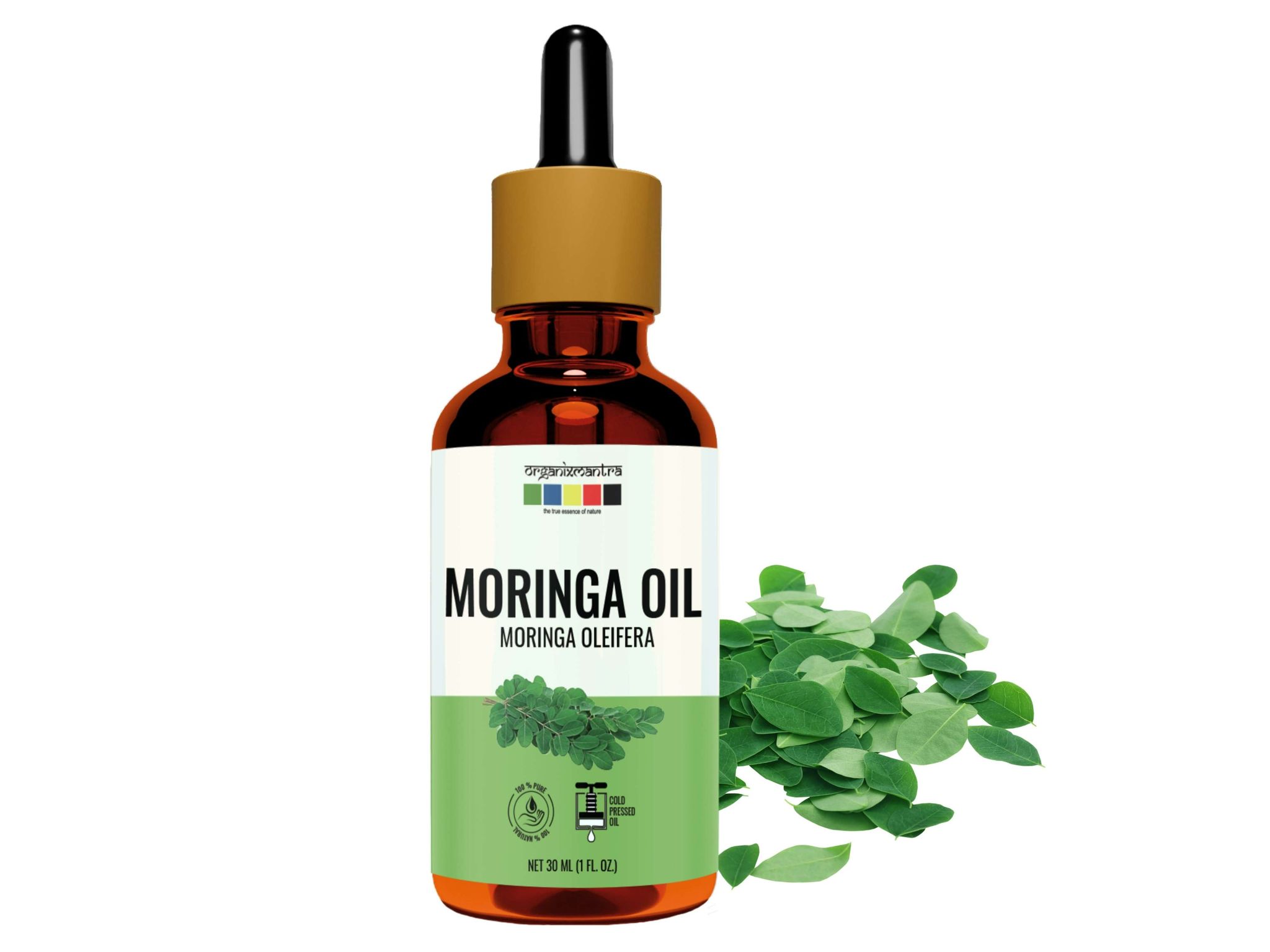 Organix Mantra Moringa Oil, 100% Pure, Natural & Cold Pressed Organic Oil - 30 Millilitre