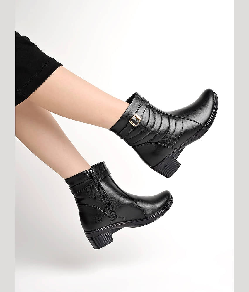 Stylestry Black Women's Ankle Length Boots
