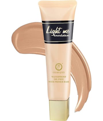 Colors Queen Light Me Foundation with Base Primer 50ml, Natural Almonds (Shade - 04)