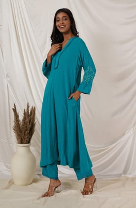 Turquoise Kurta Set Of  2-XL