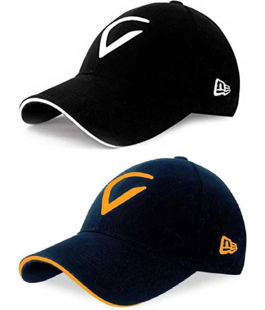 Bolax Pack of 2 Cotton Men's Cap ( Black )