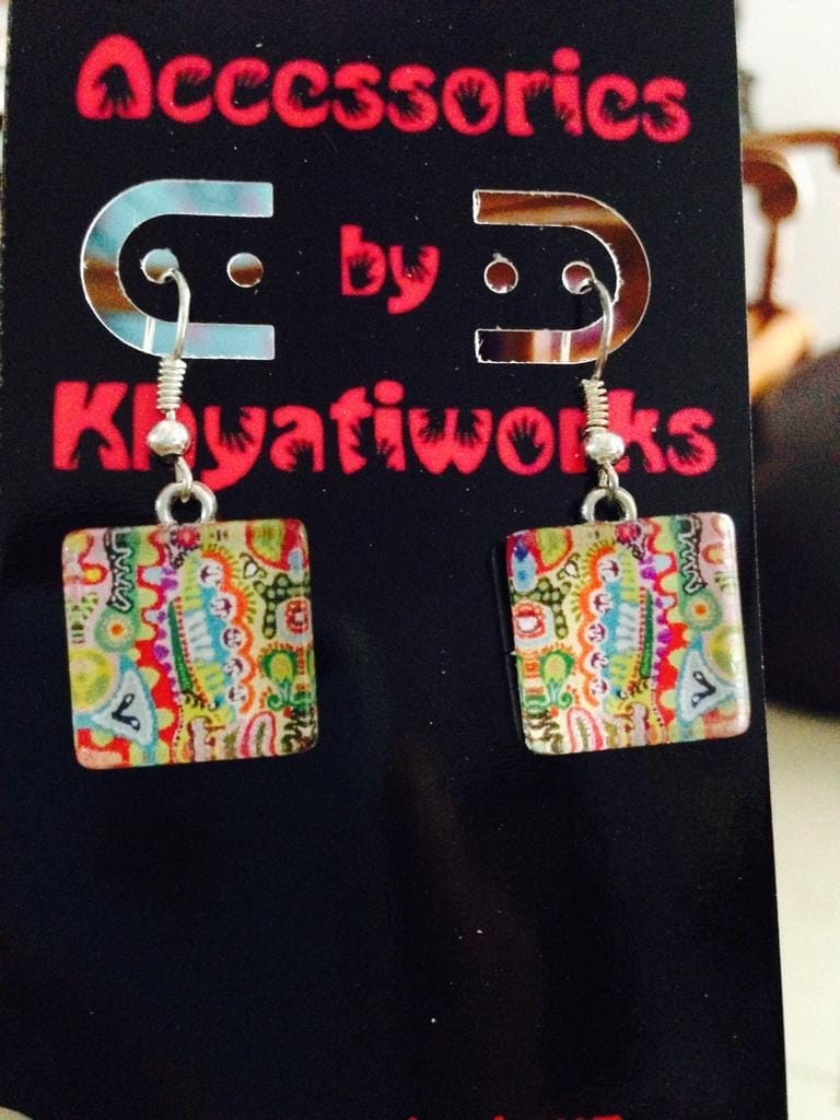 Fresco Square Glass Earrings