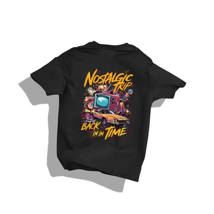 RASB’s Retro Moodtape Tees - Round Neck Drop Shoulder Graphic Printed Oversized Cotton T-shirt-S