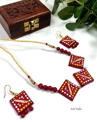Handmade Statement Terracotta Jewellery Set