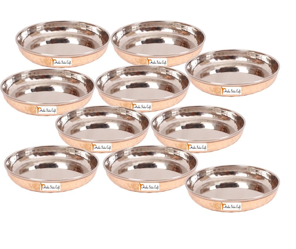 Steel-Copper Dessert Plates | 150 ML | Set of 10