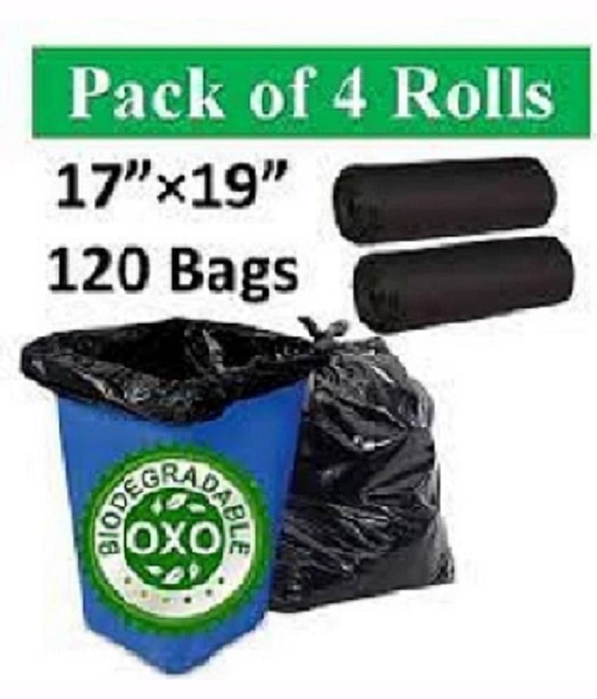 Slings Kitchenware Black Plastic Garbage Bag Pack of 4