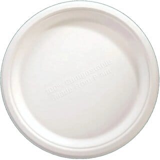 9 Inch Sugarcane Bagasse Plates - 20 Pcs