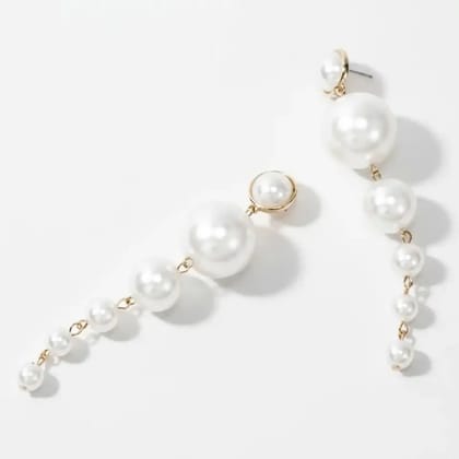 White Crystal Stud Earrings for Women & Girls | Lightweight Alloy Fashion Jewellery