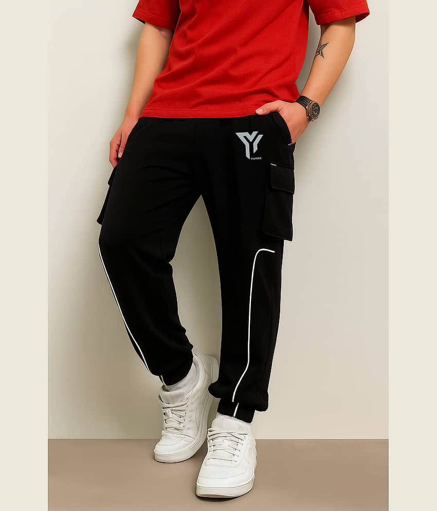 YUNEK Black Polyester Men's Sports Trackpants ( Pack of 1 )