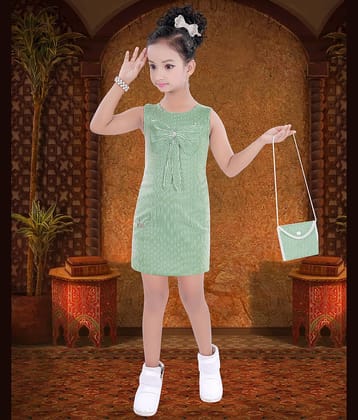 9stiches Cotton Blend Dress For Girls ( Pack of 1 , Green )