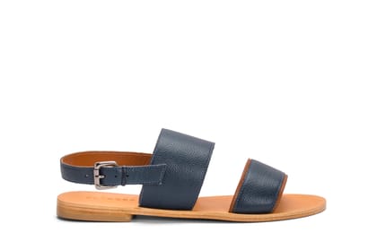 Summer Sandals-Blue Leather-EU 36
