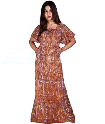 Apratim Cotton Nighty & Night Gowns - Tan Single