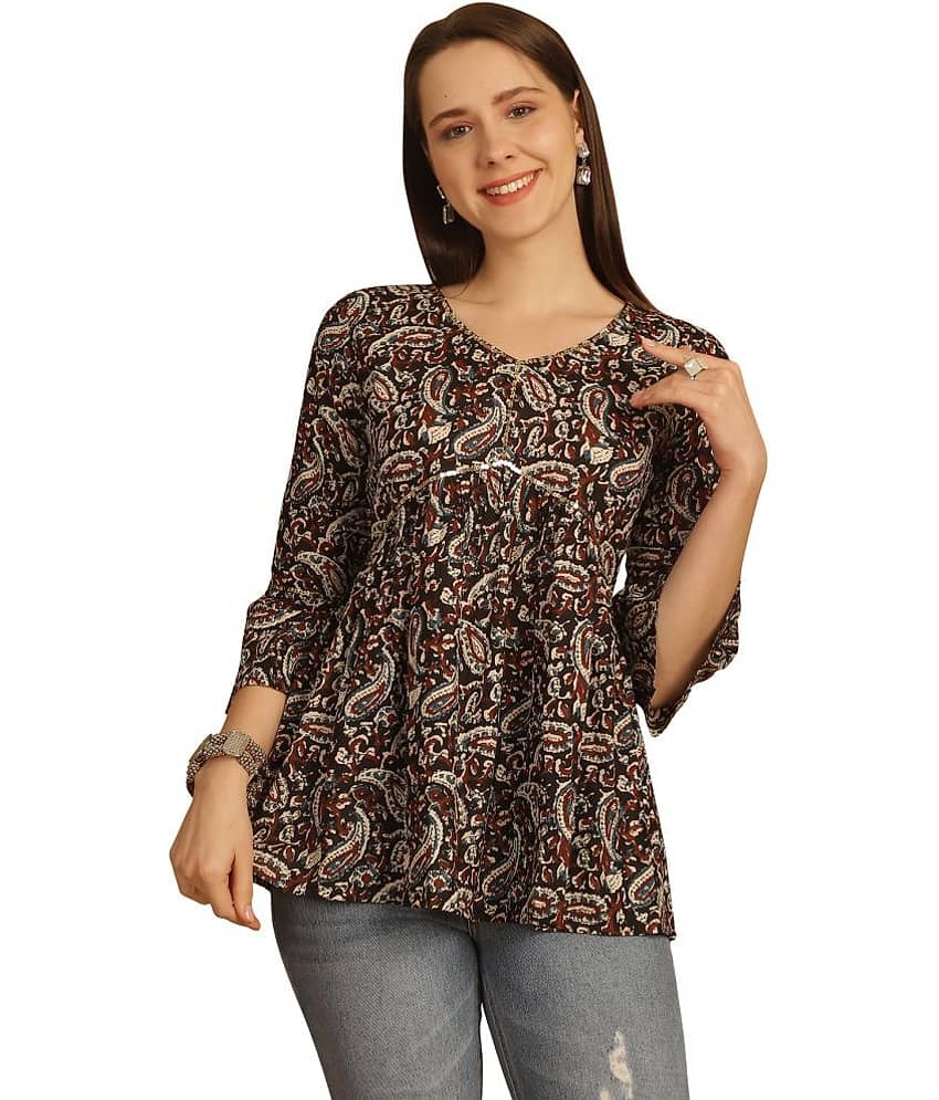 Rajnandini Multicolor Cotton Women's A-Line Top ( Pack of 1 )