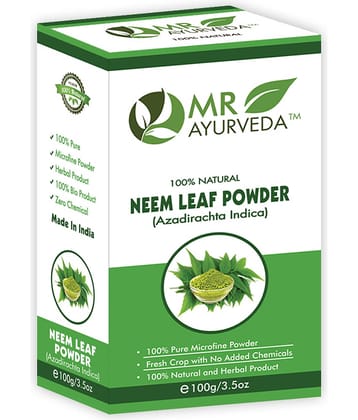 MR Ayurveda 100% Organic Neem Leaf Powder Face Pack Masks 100 gm