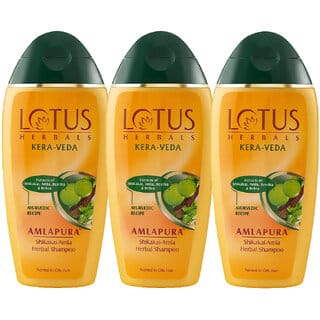 Lotus Herbals KeraVeda Amlapura Shikakai  Amla Herbal Shampoo  Daily Use Shampoo  200Ml  ( Pack Of 3)