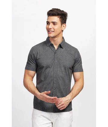 BULLMER Cotton Blend Regular Fit Printed Half Sleeves Men's Casual Shirt - Grey ( Pack of 1 )