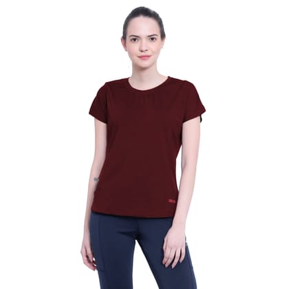 Vieviana Active T-Shirt Activewear|Ev813-Maroon / S