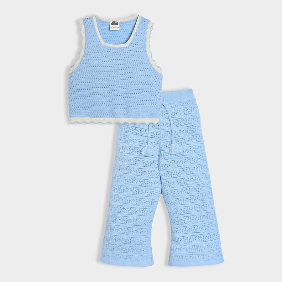Happy Summer Ally Knitted T-Shirt & Pyjama Set-4-5 Y / Blue
