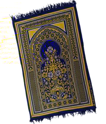 ADIRNY Blue Single Velvet Prayer Mat ( 110 X 70 cm )