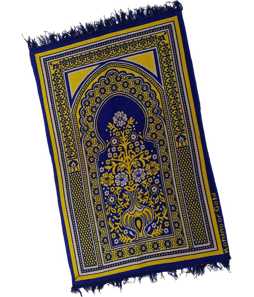 ADIRNY Blue Single Velvet Prayer Mat ( 110 X 70 cm )