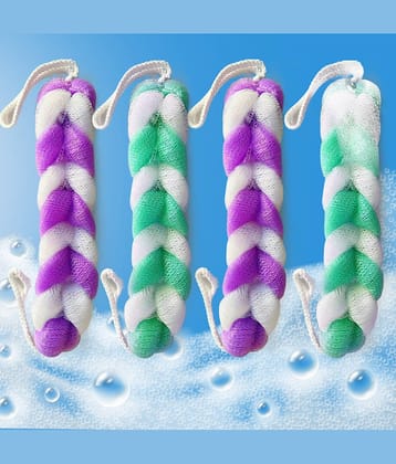 Swiss Connection Soft Exfoliating High-Quality Affordable Loofah Back Scrubber Assorted Pack of 4