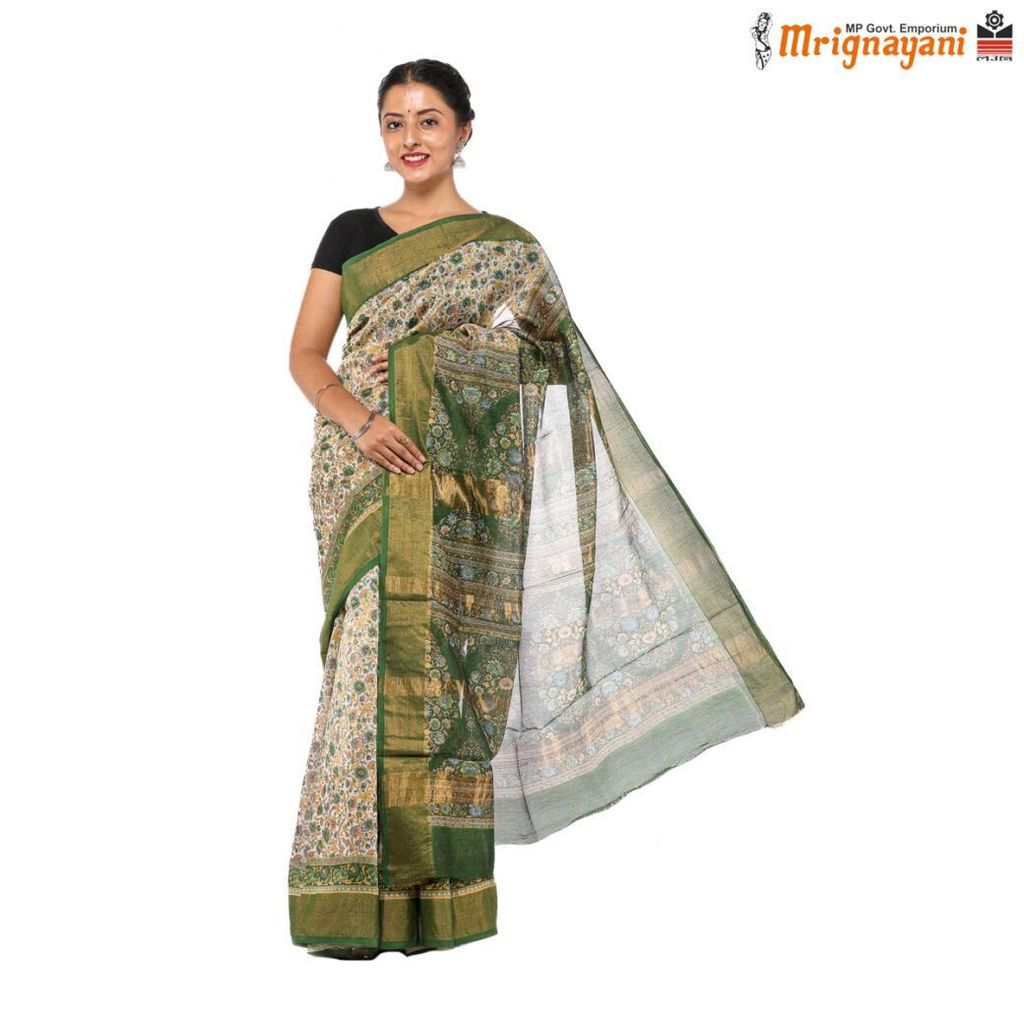 HANDLOOM CHANDERI SILK SAREE WITH BLOUSE (SKU - 3N0101080622 , SAREE - 1224) - Sarees | Buy online on ZillyBuy