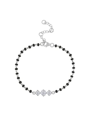 925 Sterling Silver Three Stone Mangalsutra Bracelet