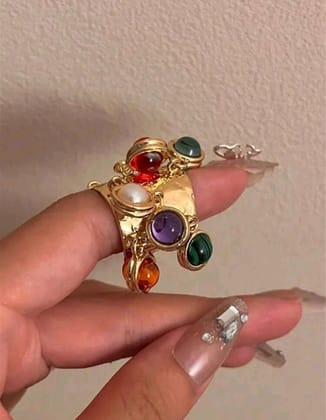 Treasure Trove Gemstone Charms - 1 Ring Multicolour-Multicolour