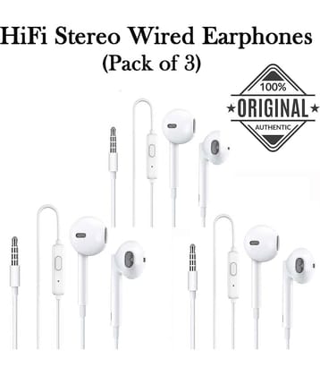 XYBEL WRD-EPH-WHITE-3NOS 3.5 mm Wired Earphone In Ear Powerfull Bass White