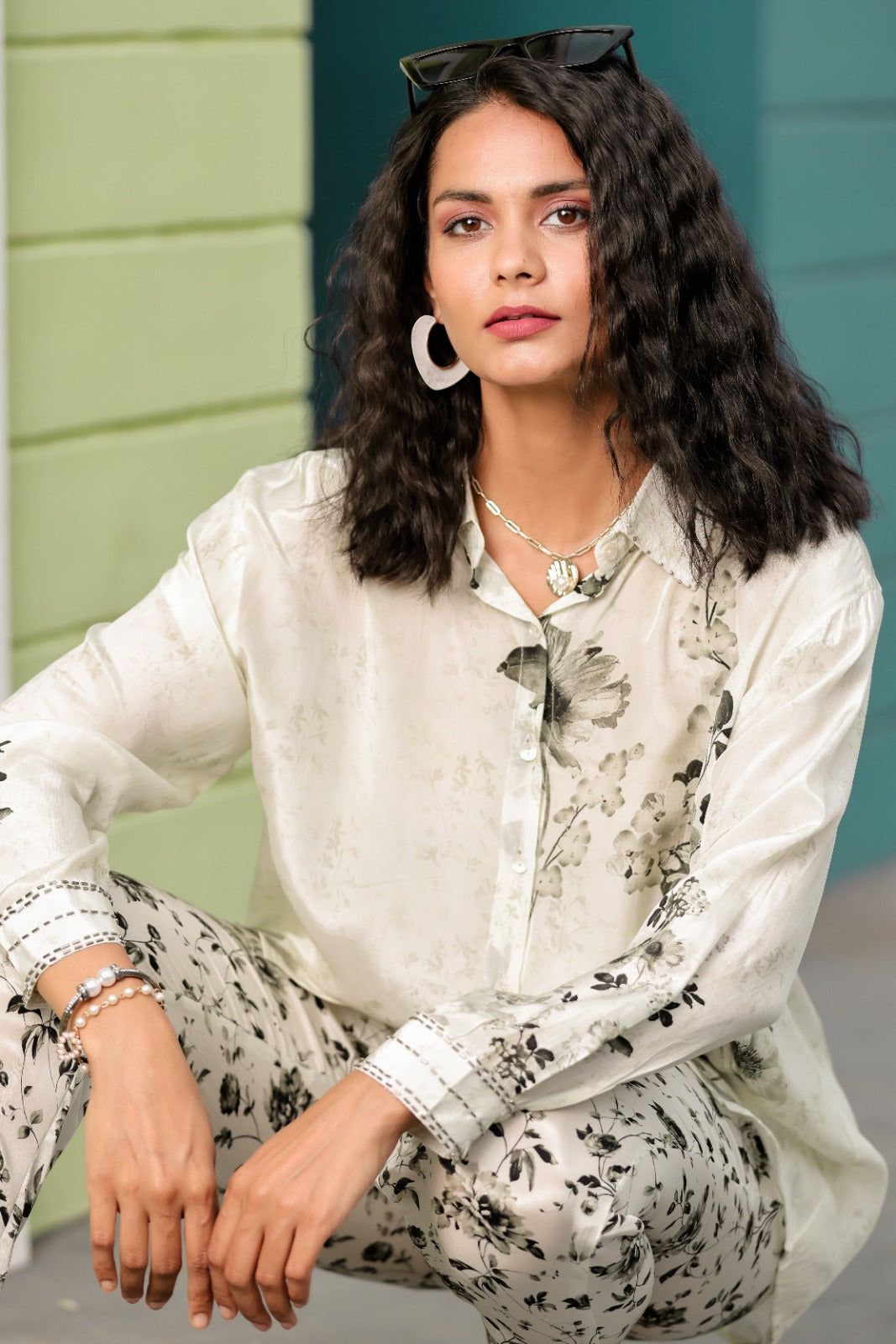 Summer Dream Mashuq Co-ord Set- Set of Two-L