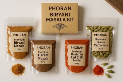 250 gm Buy Biryani Spice Kit - Complete Bundle of joy | 100 gm Biryani Masala l 50 Garam Masala l 50 gm Kashmiri Chillie Powder l 50 gm Tikhalal Chillie powder l Phoran Complete Spice Bundle for Perfect Restaurant-Style Biryani 250 gm Buy Biryani Spice Kit - Complete Bundle of joy | 100 gm Biryani Masala l 50 Garam Masala l 50 gm Kashmiri Chillie Powder l 50 gm Tikhalal Chillie powder l Phoran Complete Spice Bundle for Perfect Restaurant-Style Biryani