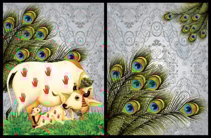 Brand Zero Luxury Speciality Decoupage Paper - Pichwai Cow 2