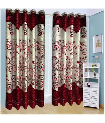 Tanishka Fabs Semi-Transparent Curtain 9 ft ( Pack of 2 ) - Multi Color