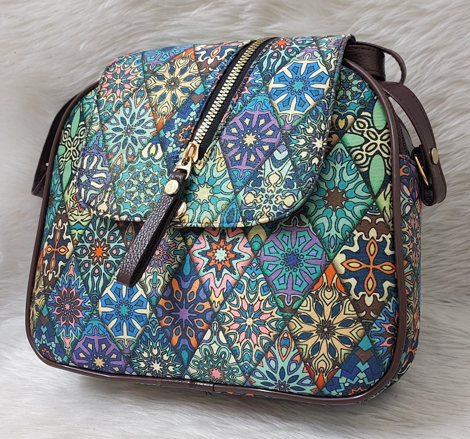 Women's Handbag, Shoulder Bag, Crossbody Bag, Messenger Bag, Boho Bag, Floral Pattern, Multicolor, Casual, Stylish, Unique