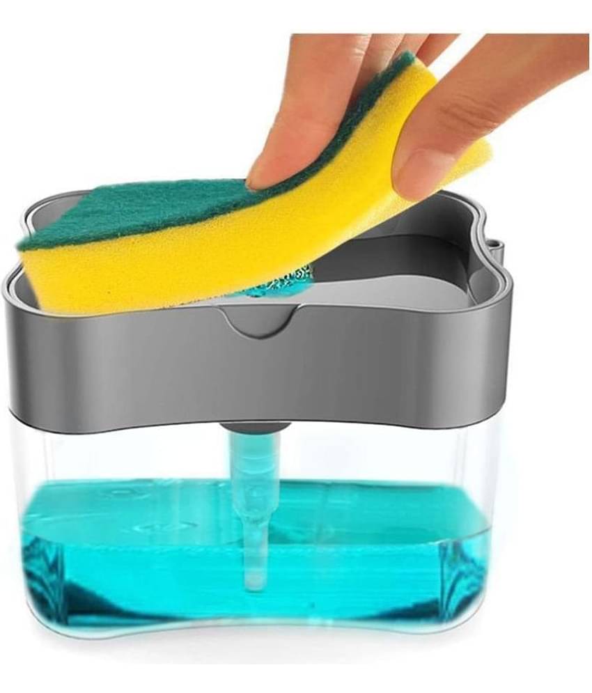 2 in 1 Pump Plastic Dispenser for Dishwasher Liquid Holder (Multi Colour, Standard, 385ml)