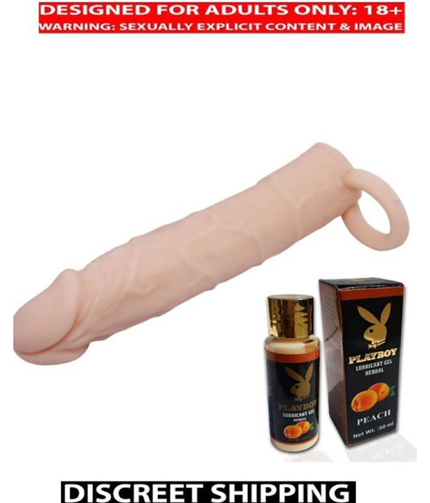 7.08 inch Pretty Love Penis Sleeve/Extender Free Peach Lube
