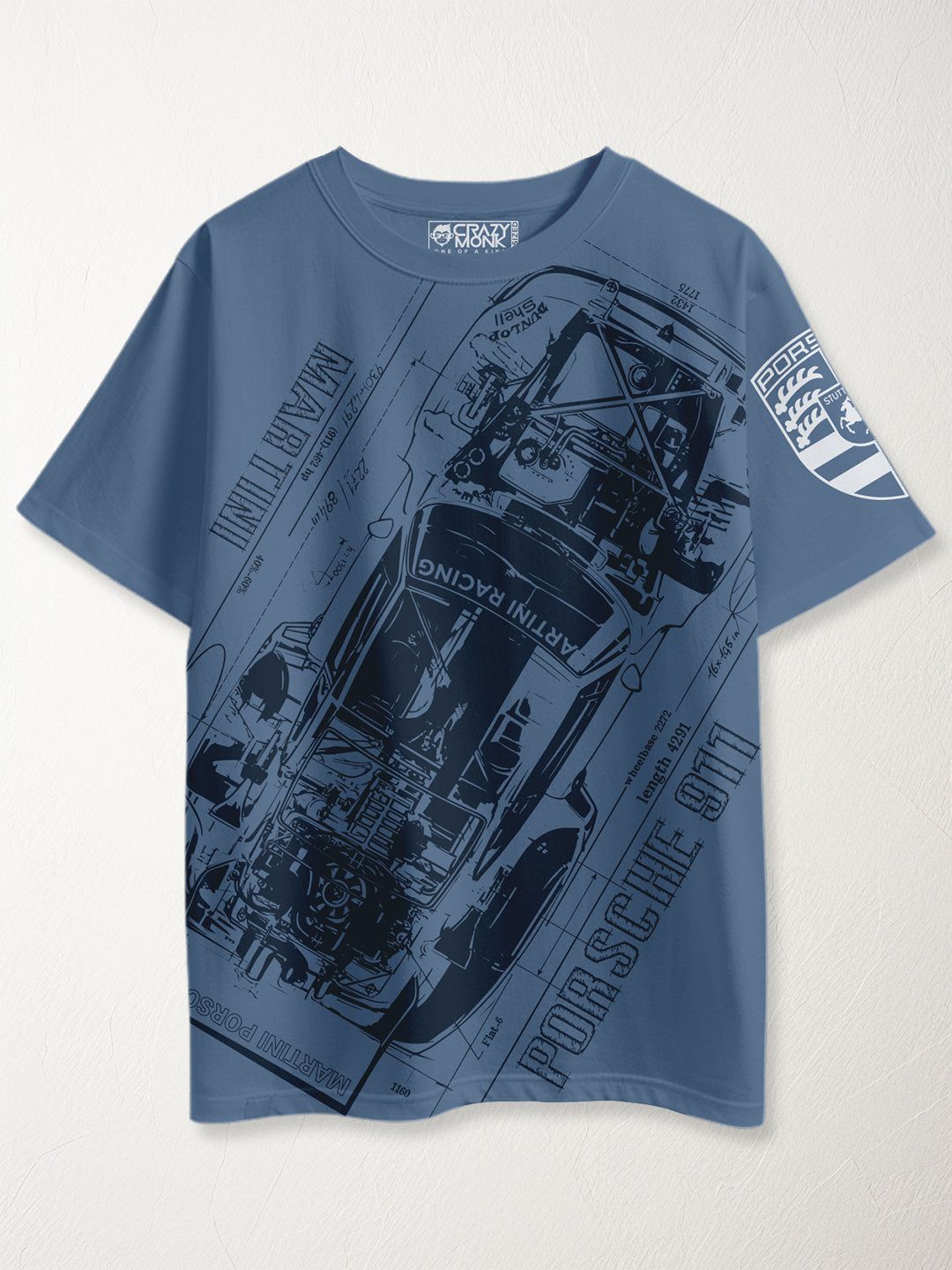 Porsche 911 Oversized T-Shirt-River Side / S