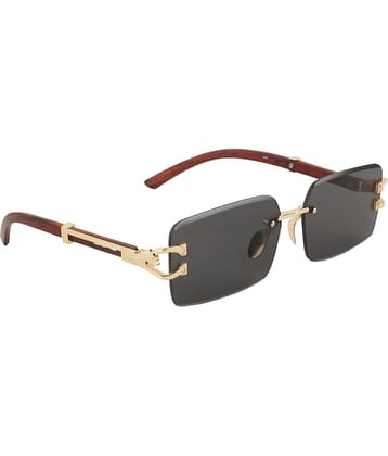 Bayberry Gold Rectangular Sunglasses ( Pack of 1 )
