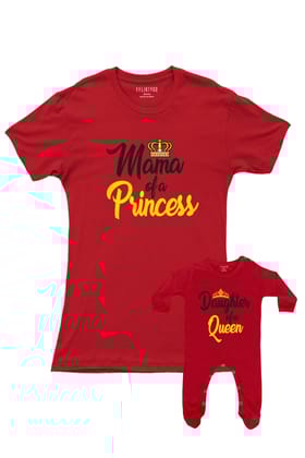Mama Of A Princess - Daughter of a Queen-Red / Jumpsuit
