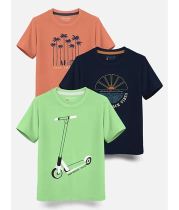HELLCAT Pack of 3 Boys Cotton Blend T-Shirt ( Multicolor )