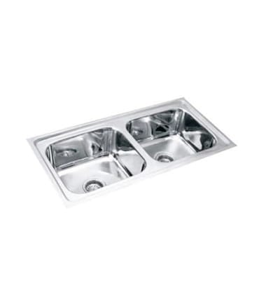 Stainless Steel Kitchen Double Bowl Sink 37X18 with Bowl Size 16X14 (Gloss Finished)